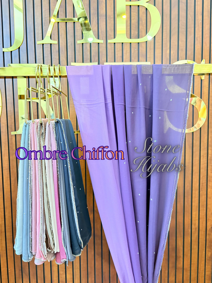 Ombre Chiffon Stone Hijabs