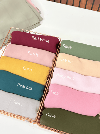 Yusraa Chiffon Attached Tube Cap Hijabs