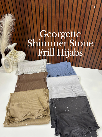 Georgette Shimmer Stone Frill Hijabs Summer Edition 26’