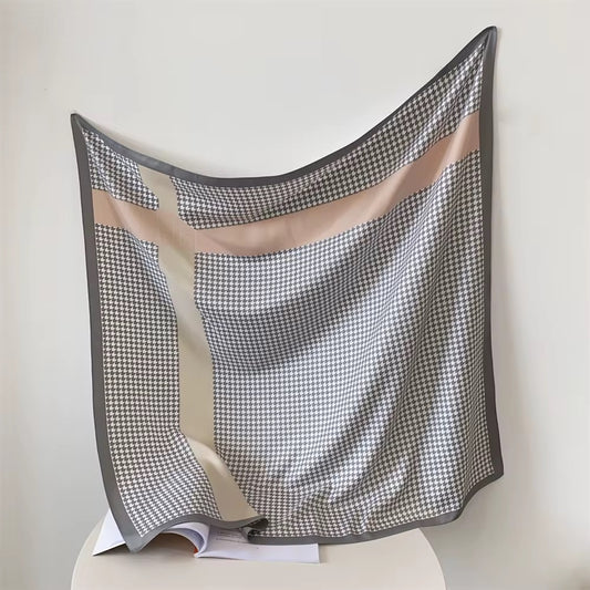 Horizon Silver Printed Square Scarf
