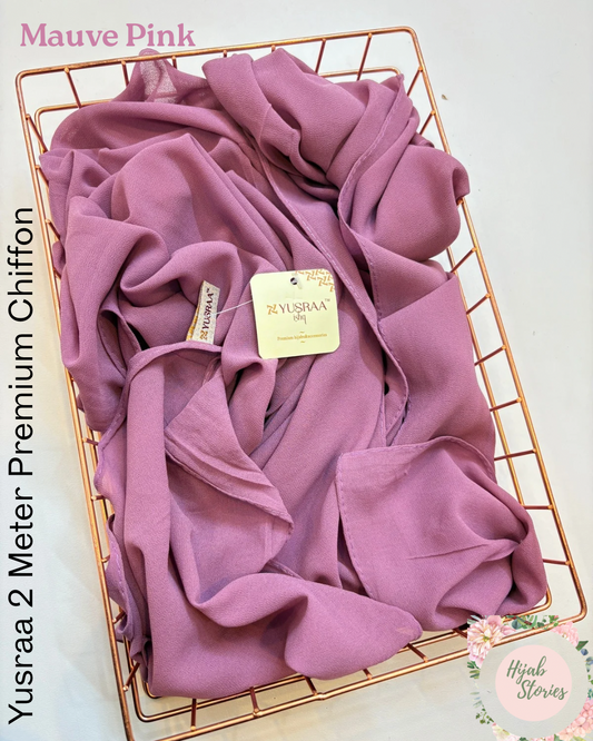 Mauve Pink Yusraa 2 Meter Chiffon Hijabs