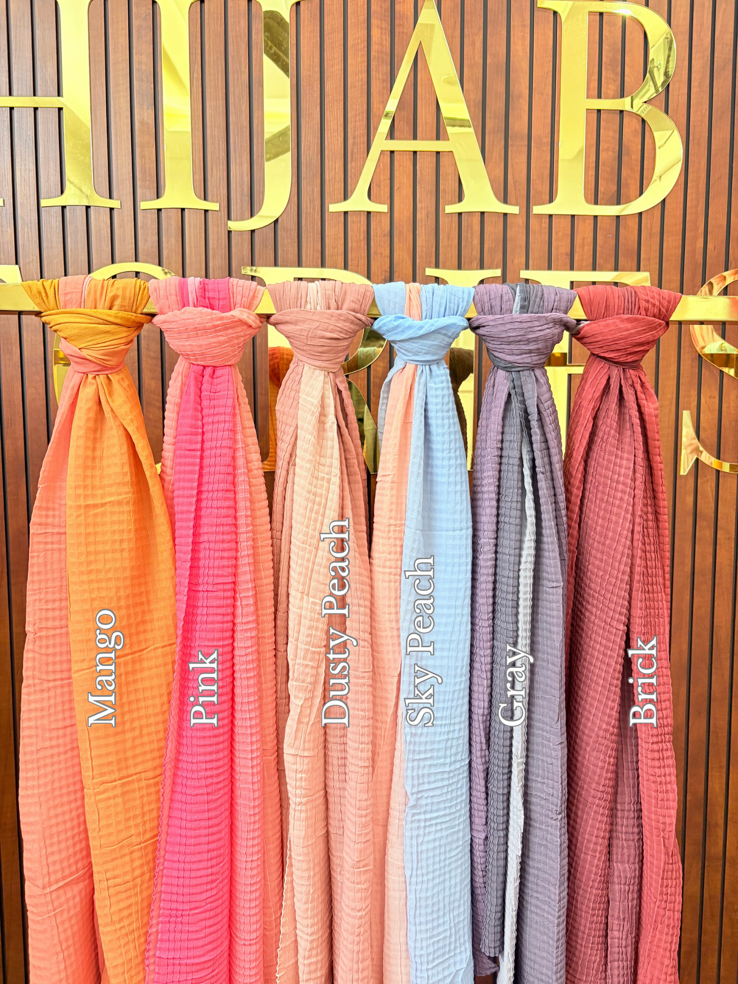 Check Cotton Pleated Hijabs