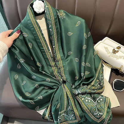 Breathable Silk Scarf – Glossy Finish with Elegant Drape