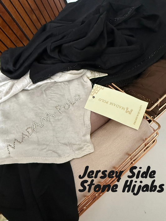 Premium Jersey Side Stone Hijabs