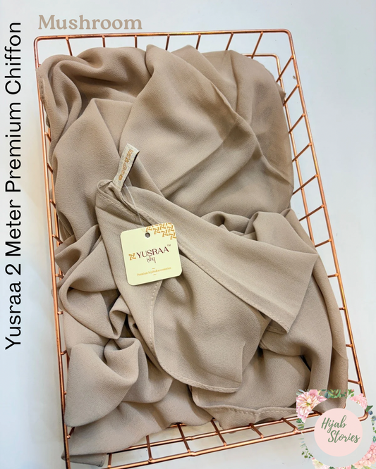 Mushroom Yusraa 2 Meter Chiffon Hijabs
