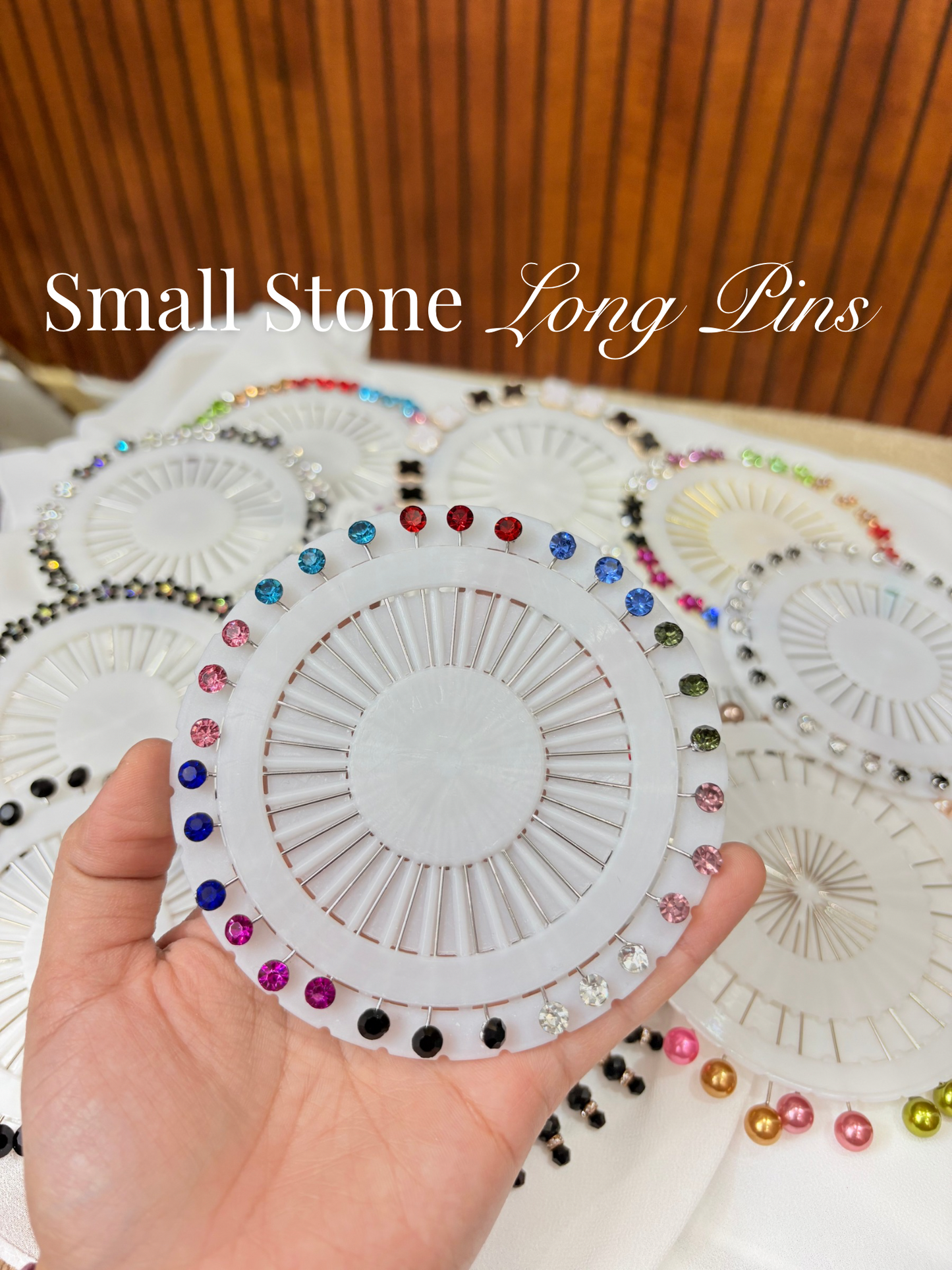 Small Stone Long Hijab Pins