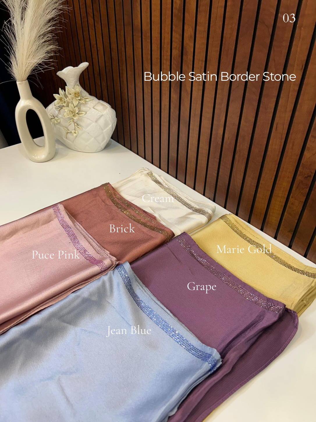 Bubble Satin Stone Hijabs Summer Edition 26’
