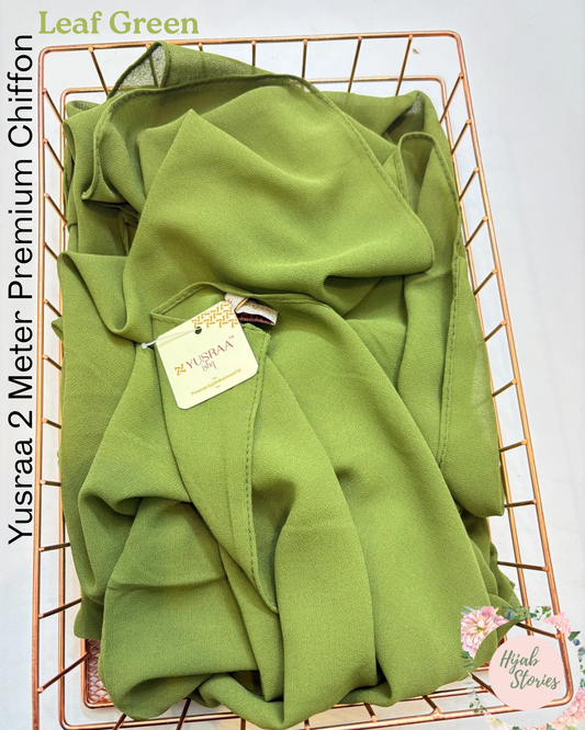 Leaf Green Yusraa 2 Meter Chiffon Hijabs