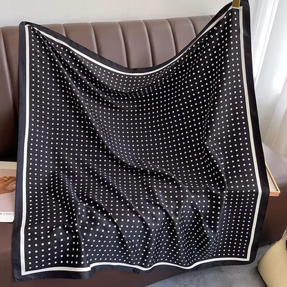 Polka Dots Black Printed Square Scarf