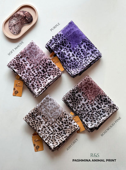 R&S Pashmina Cotton Animal Print Hijabs
