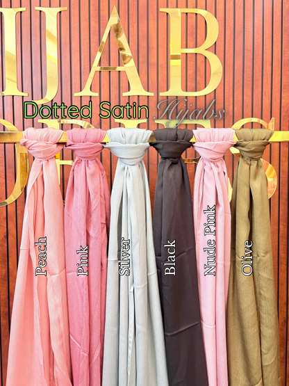 Yusraa Dotted Satin Hijabs