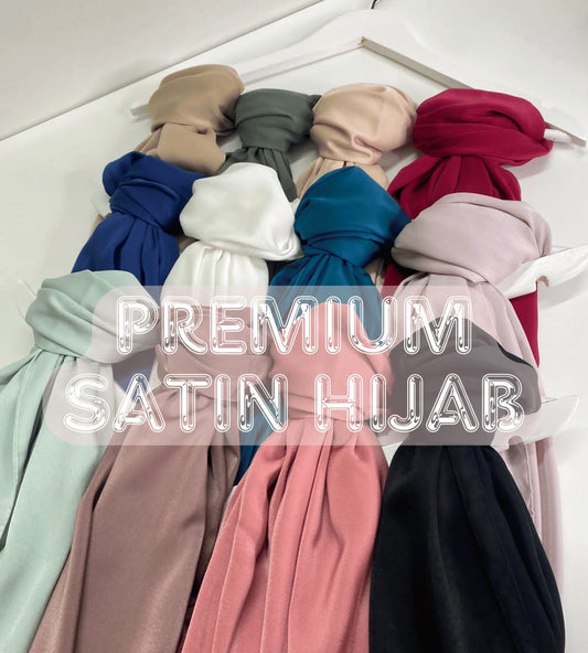 Premium Plain Satin Hijabs