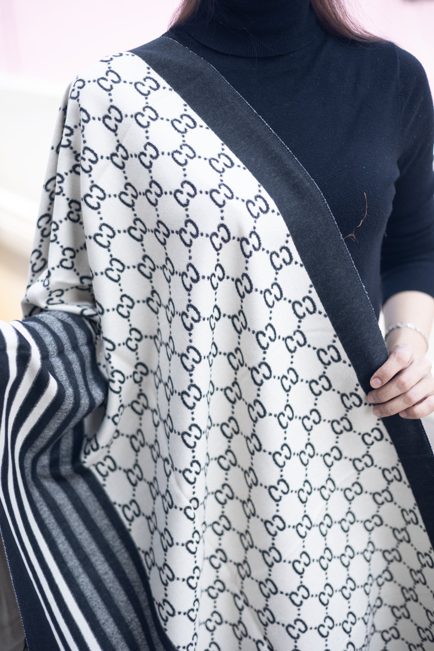CG Black Brand Printed Winter Shawls