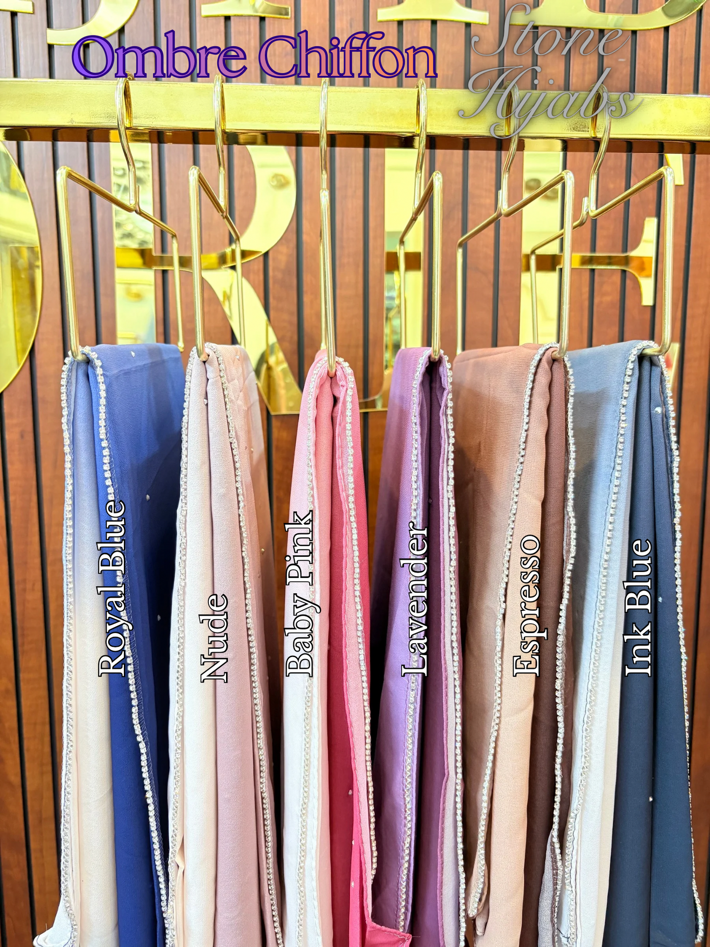 Ombre Chiffon Stone Hijabs
