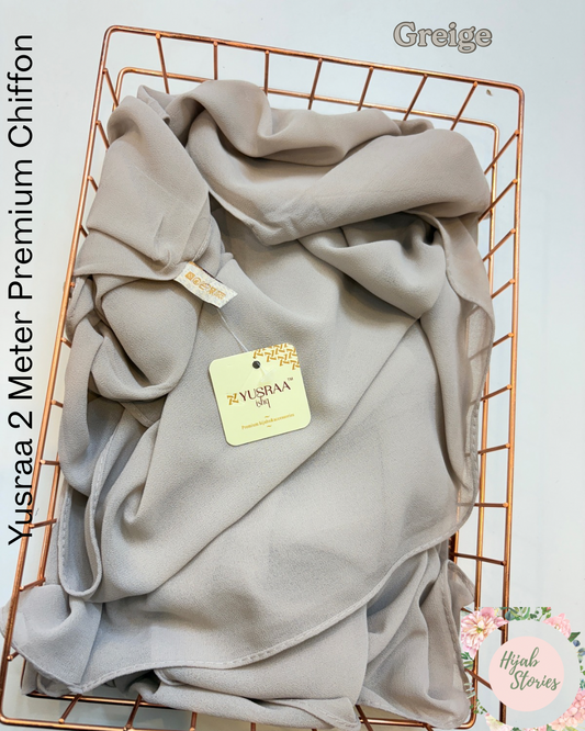 Greige Yusraa 2 Meter Chiffon Hijabs