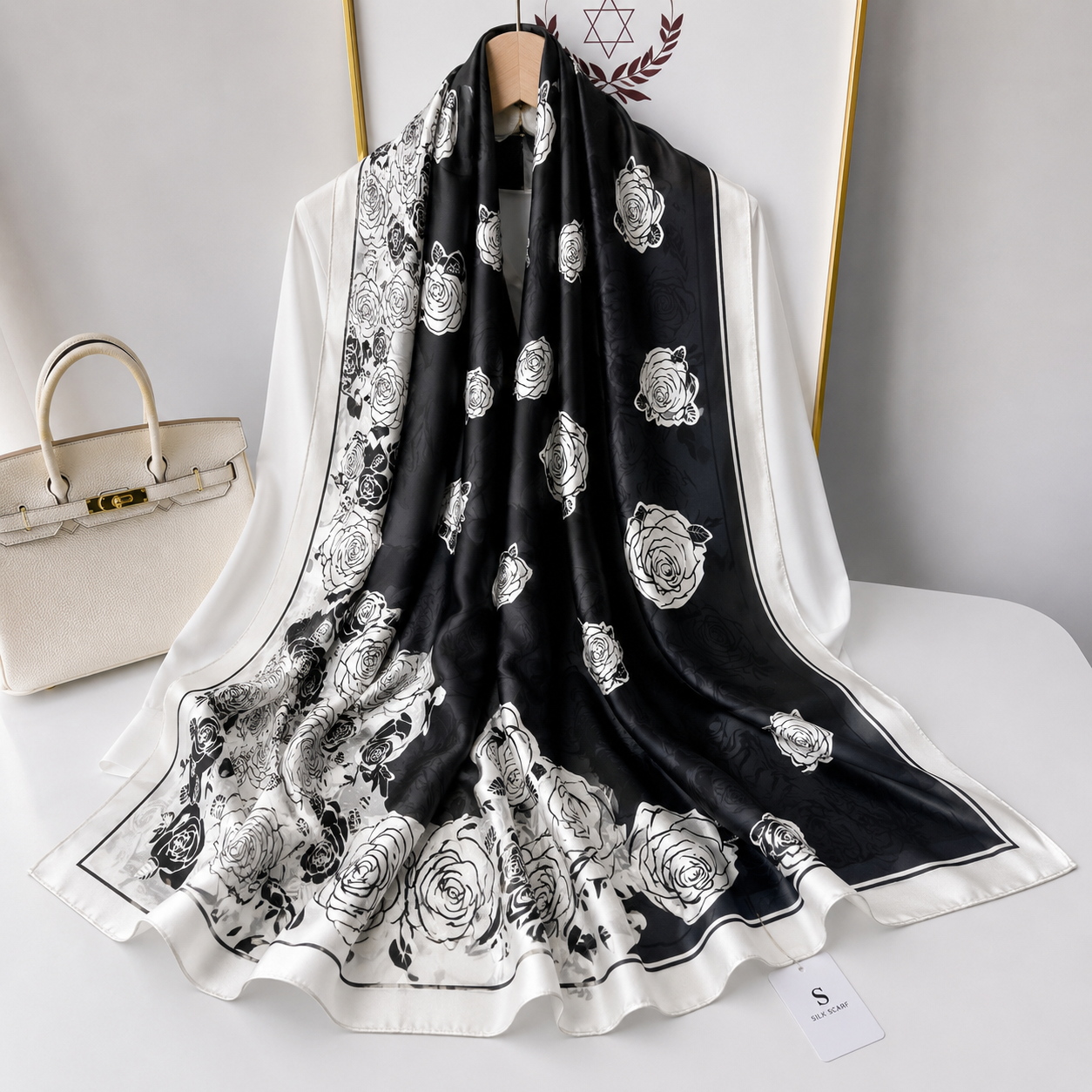 Rose Whisper Printed Silk Scarf