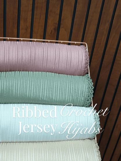 Ribbed Jersey Crochet Hijabs