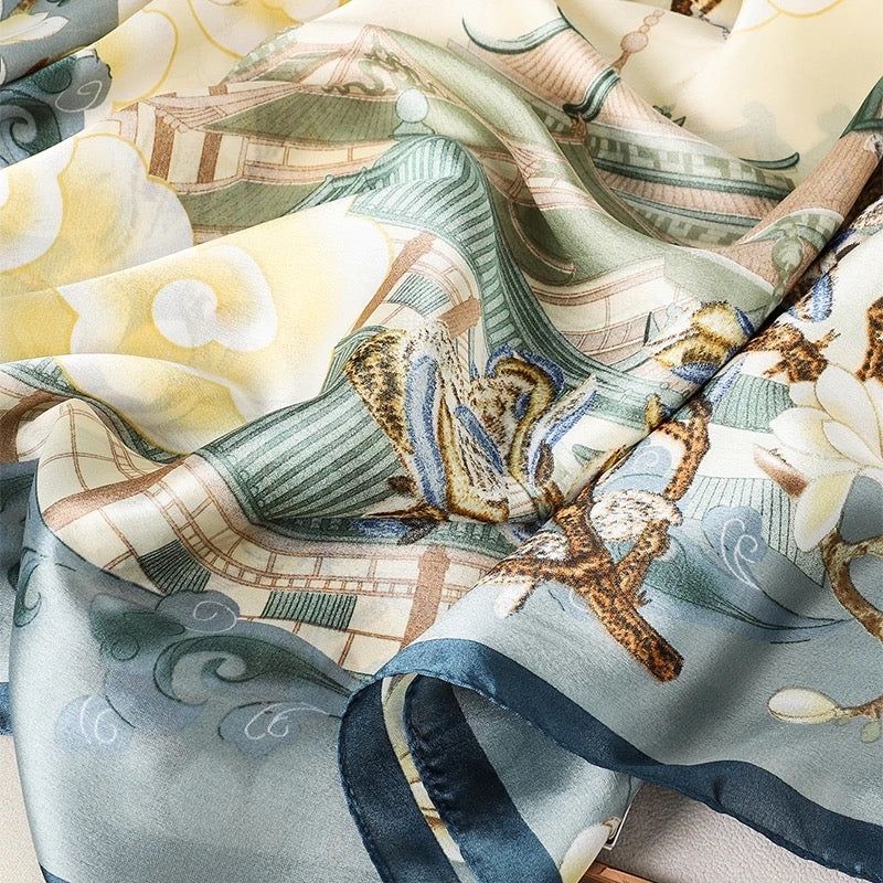 Enchanted Meadows Printed Silk Scarf