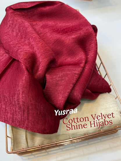 Yusraa Cotton Velvet Shine Hijabs