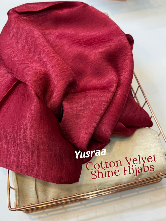 Yusraa Cotton Velvet Shine Hijabs