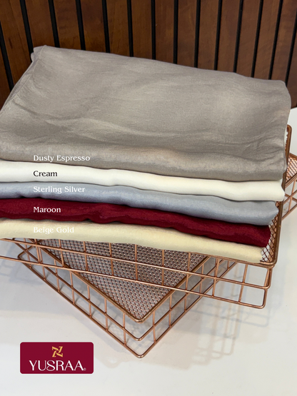 Yusraa Velvet Satin Hijabs | Soft Party Wear Hijabs