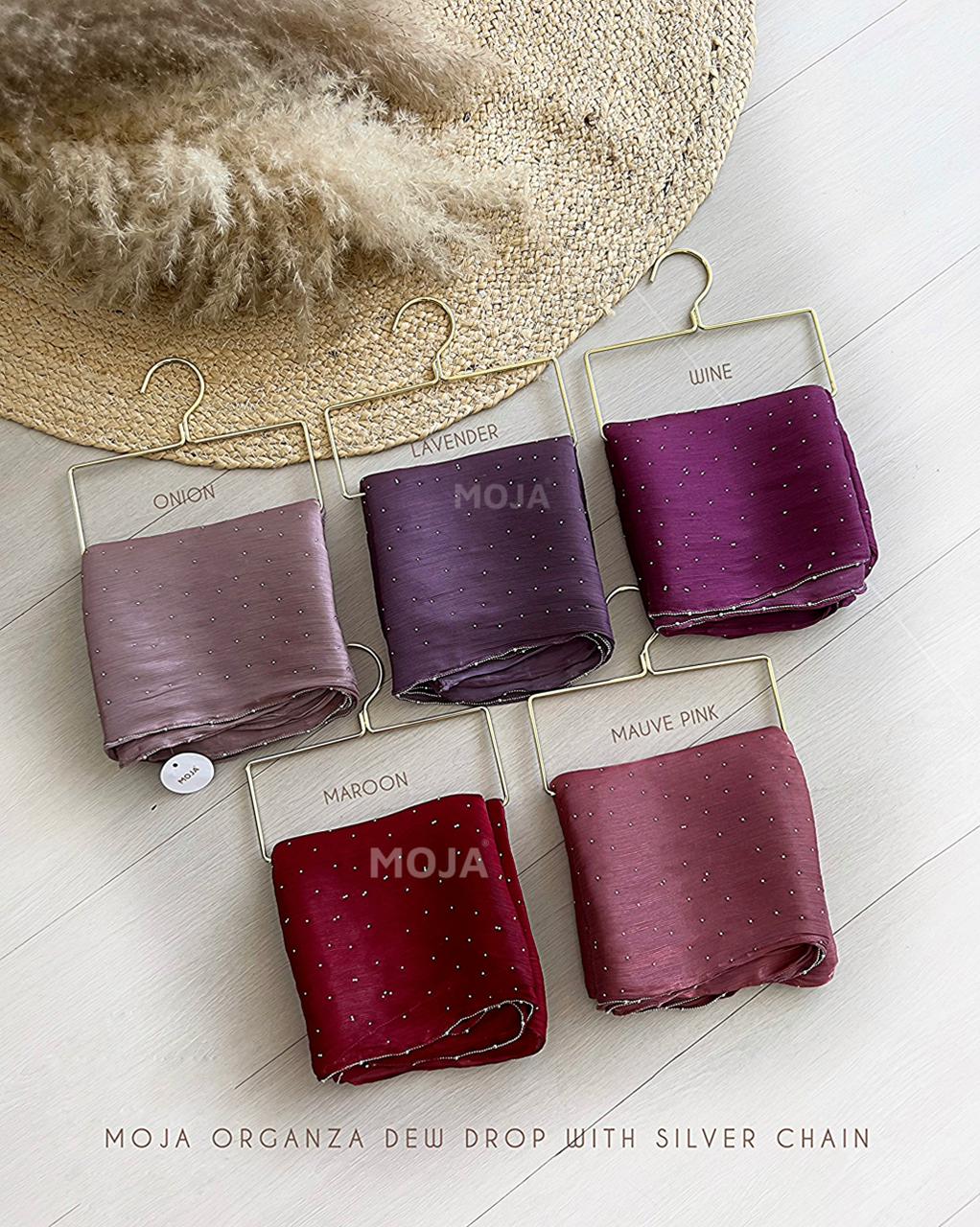 MOJA Organza Dew Drop With Silver Chain Hijabs