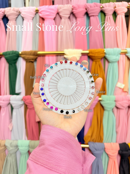Small Stone Long Hijab Pins