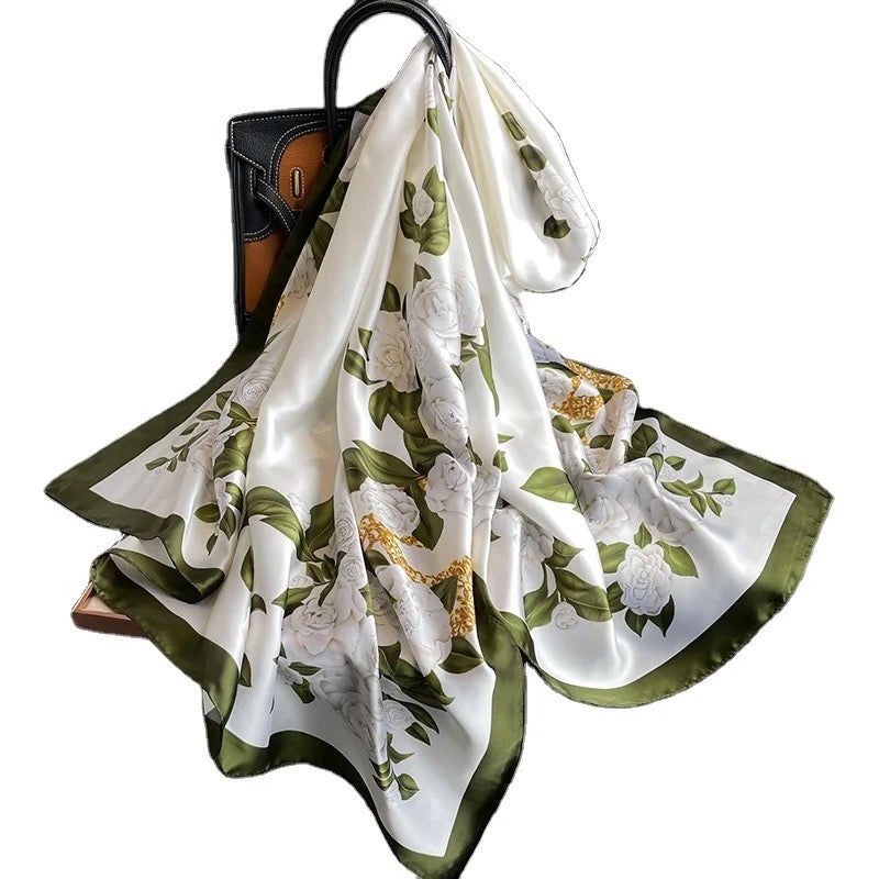 Breathable Silk Scarf – Glossy Finish with Elegant Drape