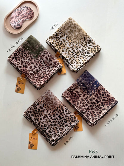 R&S Pashmina Cotton Animal Print Hijabs