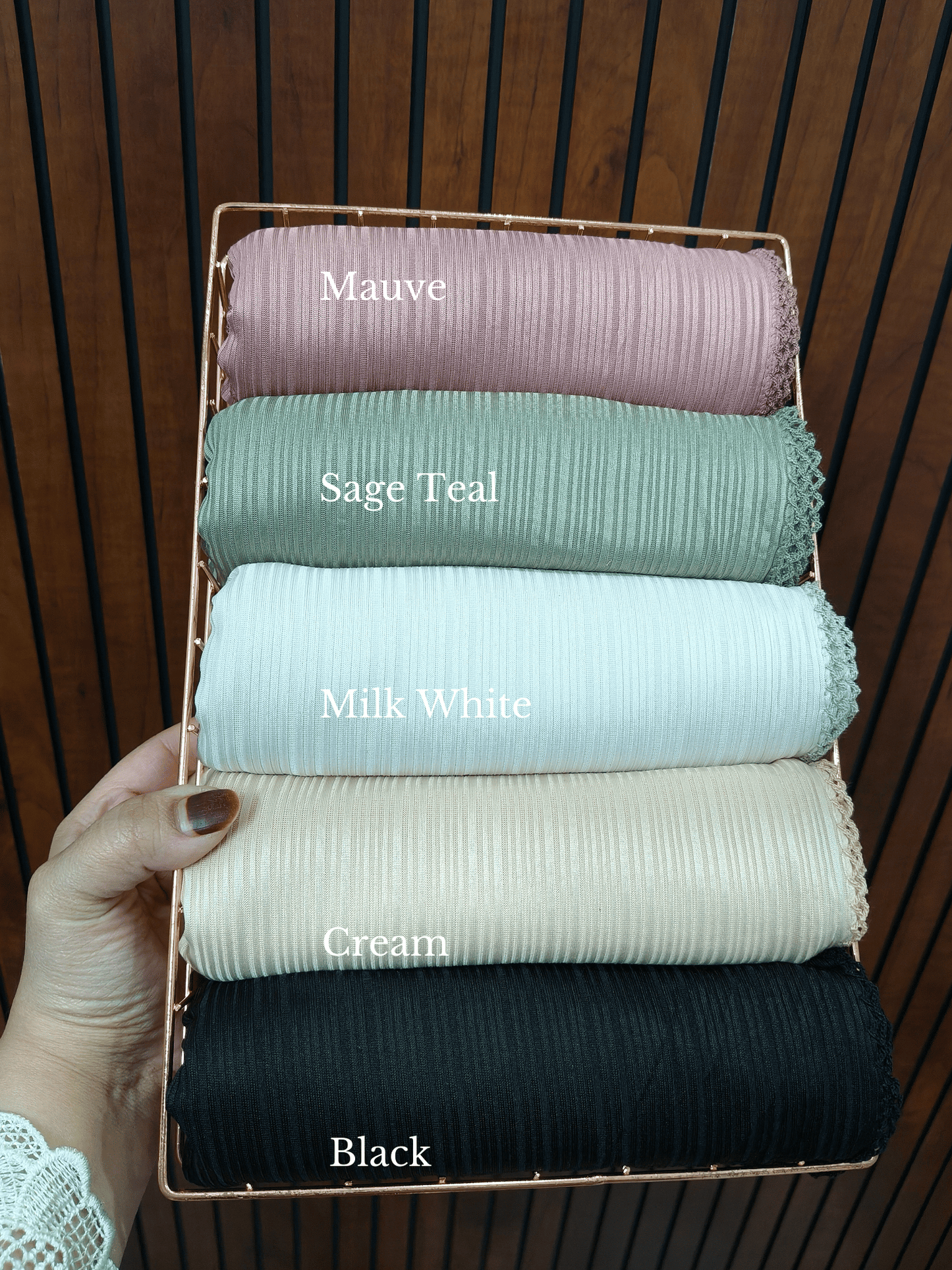 Ribbed Jersey Crochet Hijabs