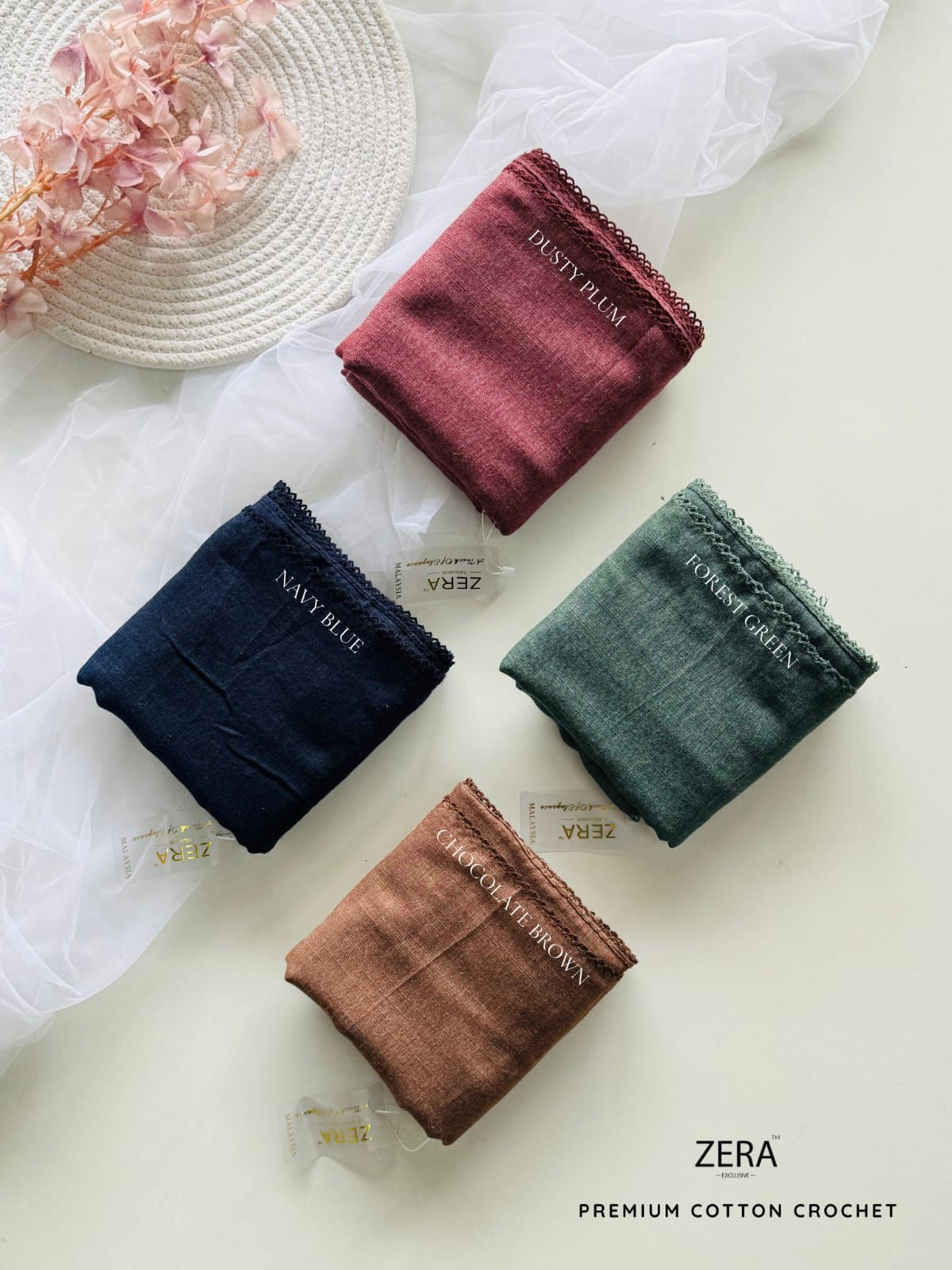 Zera Premium Cotton Crochet Hijabs