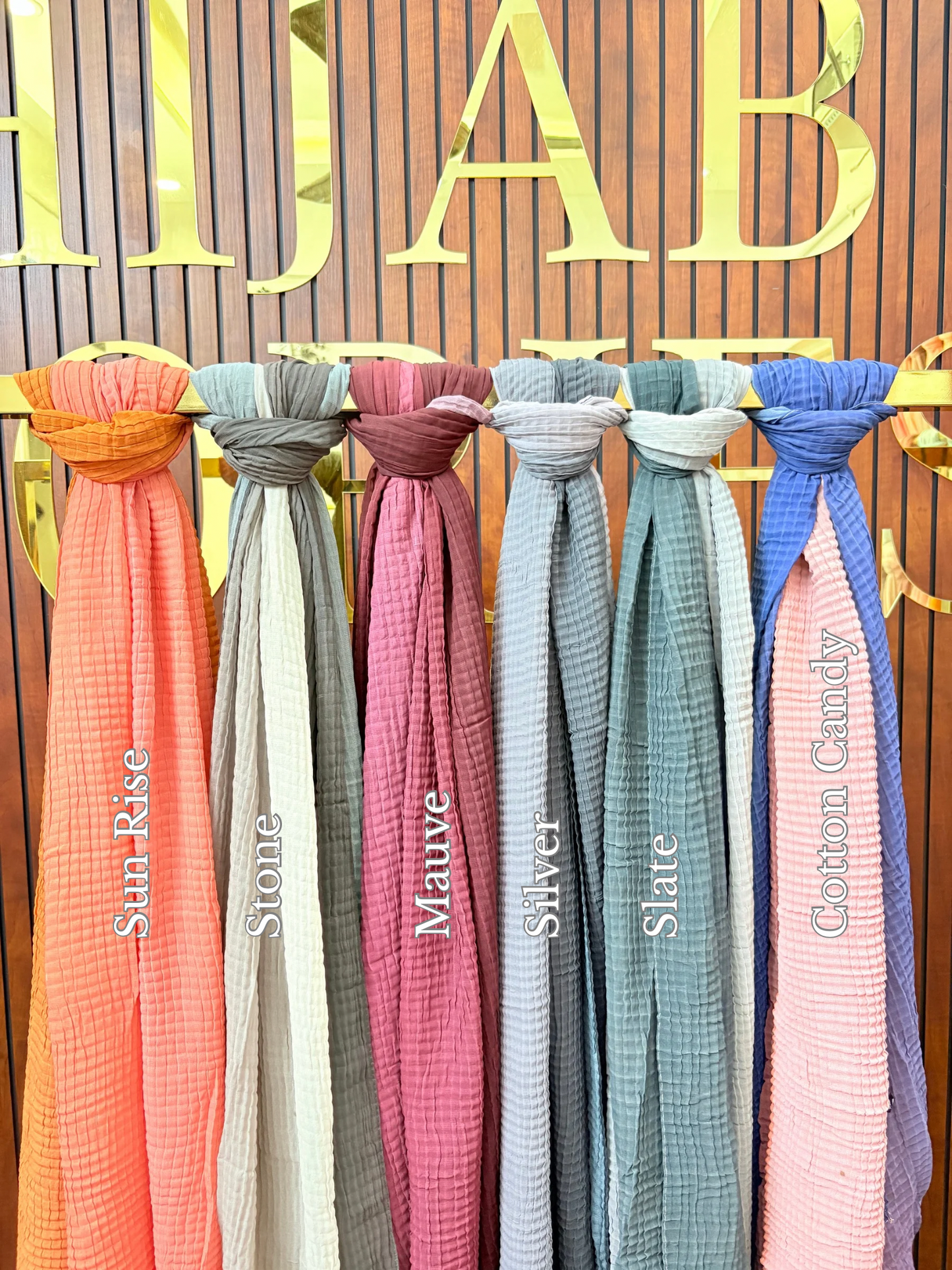 Check Cotton Pleated Hijabs