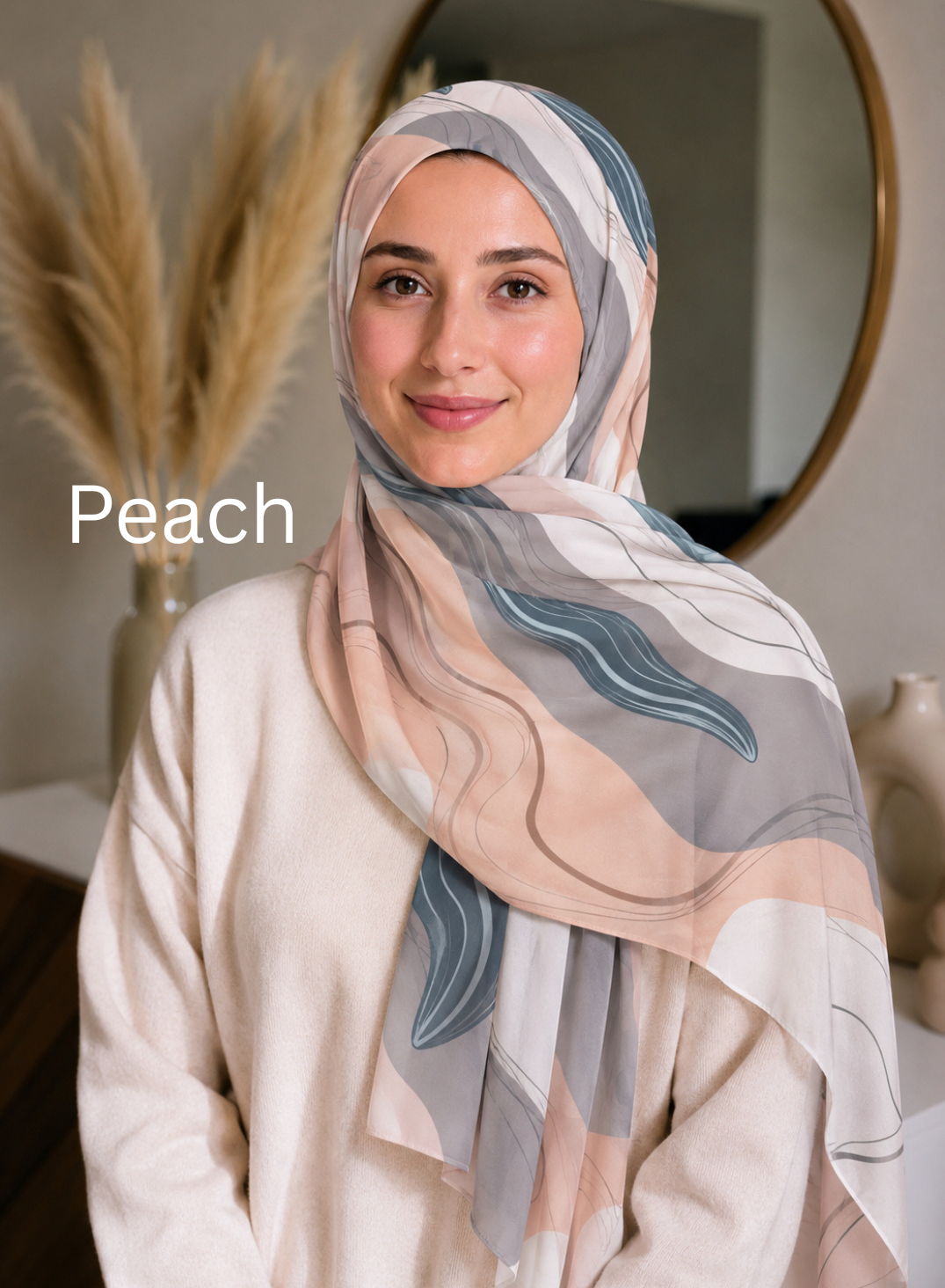 Digital Wave Print Imported Hijabs 2M