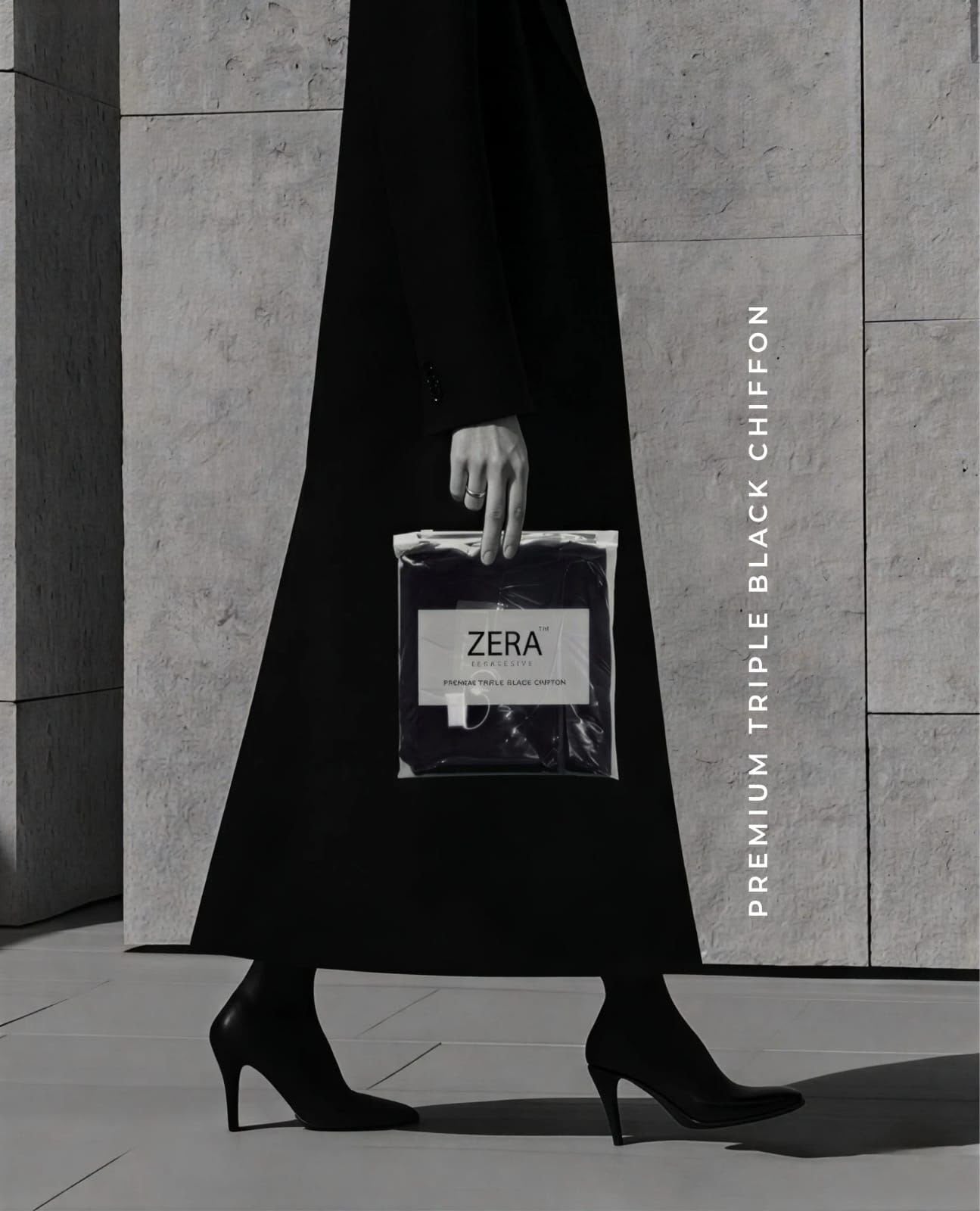 Zera Tripple Black Chiffon Hijab Summer 26’