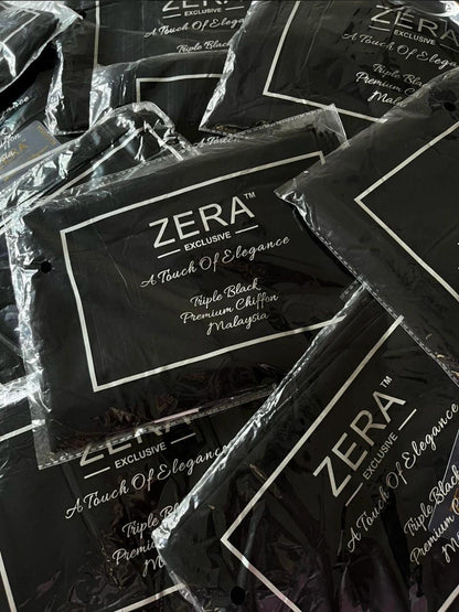 Zera Tripple Black Chiffon Hijab Summer 26’