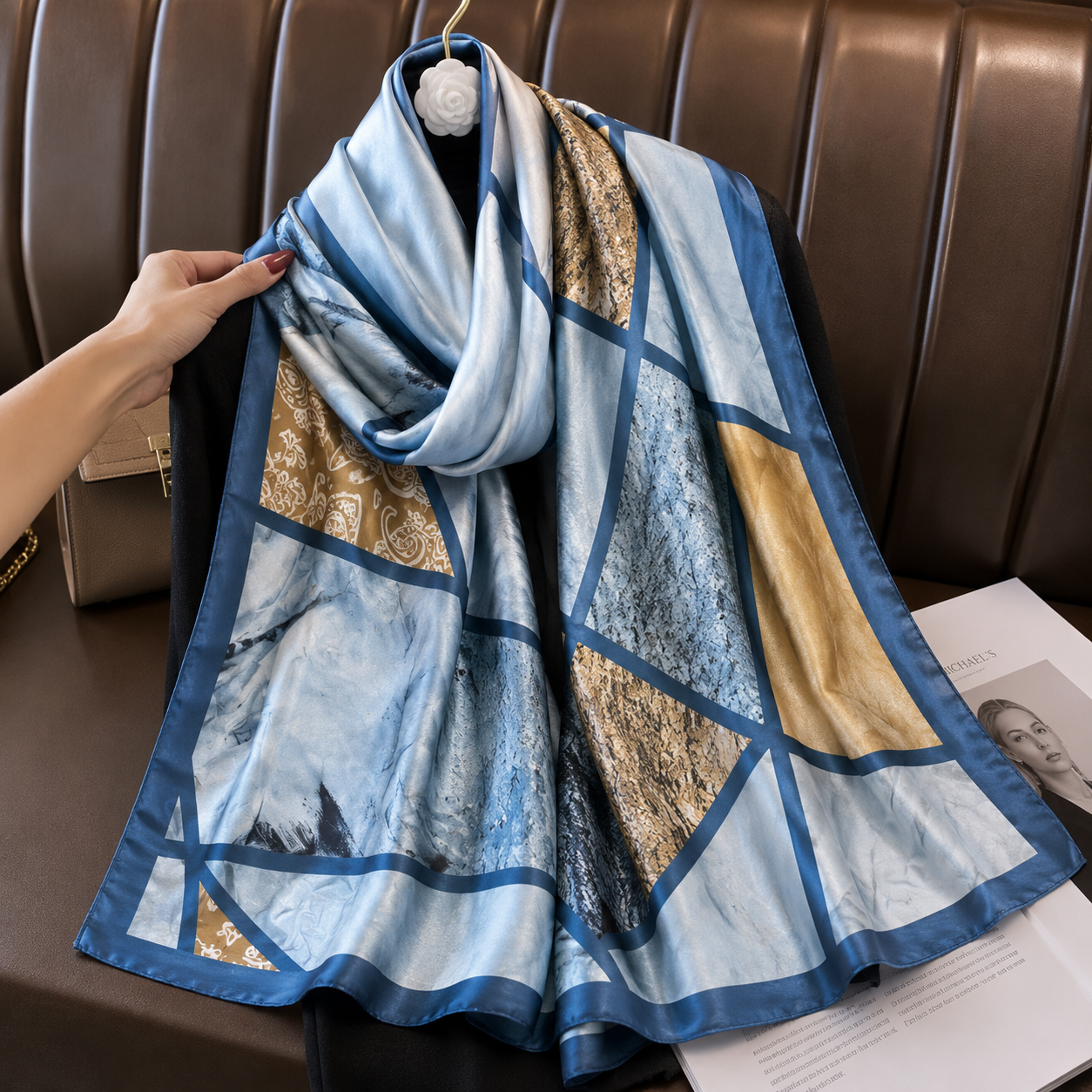 Mosaic Printed Silk Scarf