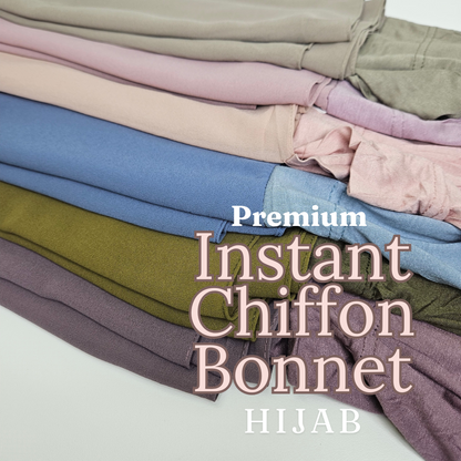 Premium Instant Chiffon Bonnet Hijabs (Cap attached)