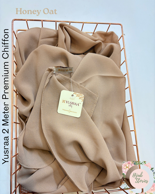 Honey Oat Yusraa 2 Meter Chiffon Hijabs