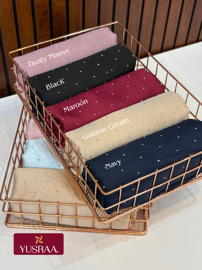 Yusraa Bubble Satin Stone Hijabs