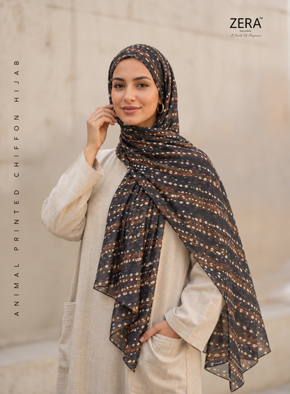 Zera Hitlist Animal Printed Chiffon Hijabs