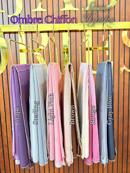 Ombre Chiffon Stone Hijabs