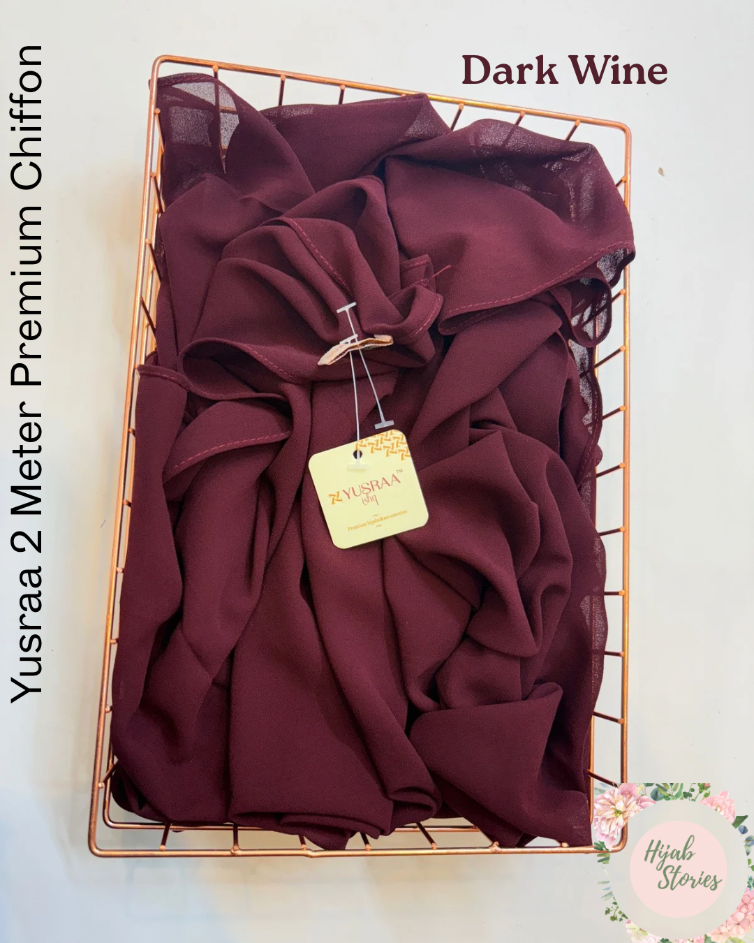 Dark Wine Yusraa 2 Meter Chiffon Hijabs