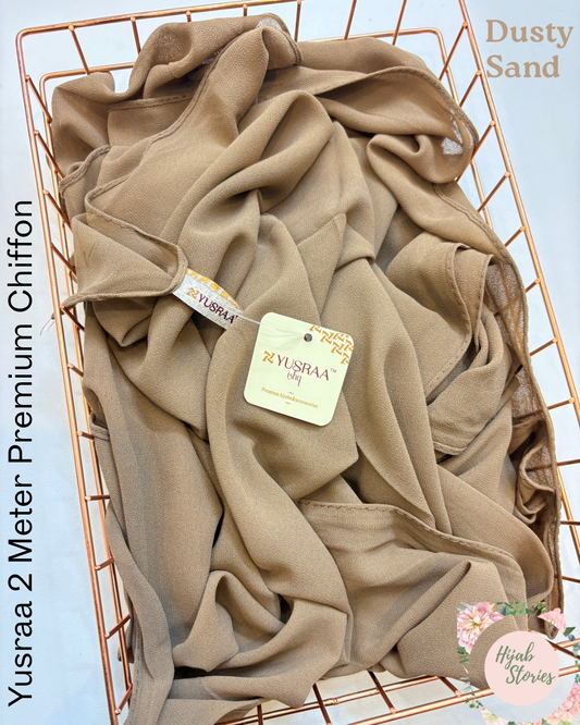Dusty Sand Yusraa 2 Meter Chiffon Hijabs