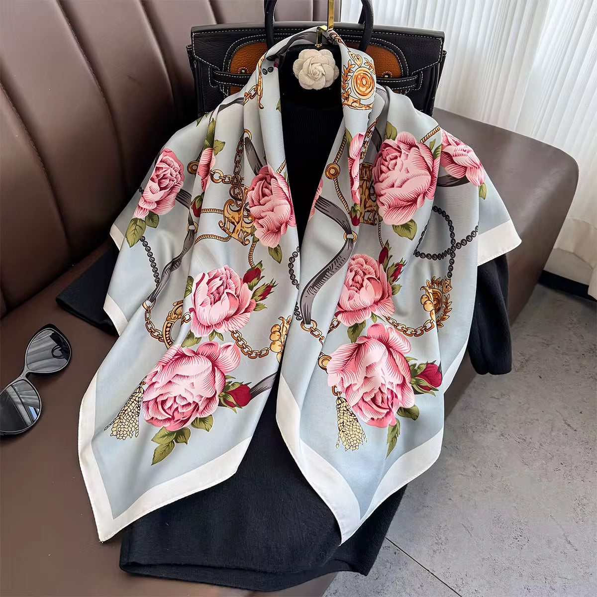 Sierra Bloom Printed Square Scarf