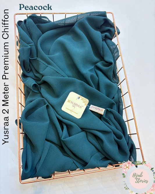 Peacock Yusraa 2 Meter Chiffon Hijabs
