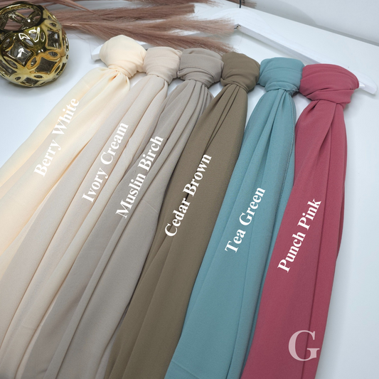 2.2 Meter Premium Malaysian Heavy Chiffon Hijabs