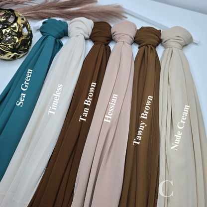 2.2 Meter Premium Malaysian Heavy Chiffon Hijabs