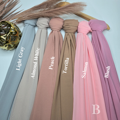 2.2 Meter Premium Malaysian Heavy Chiffon Hijabs