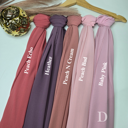 2.2 Meter Premium Malaysian Heavy Chiffon Hijabs