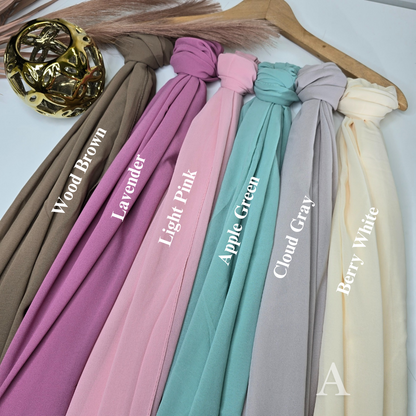 2.2 Meter Premium Malaysian Heavy Chiffon Hijabs